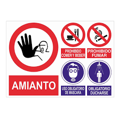 Cartel Multiseñal Amianto