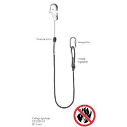 Eslinga ignífuga regulable de seguridad y posicionamiento