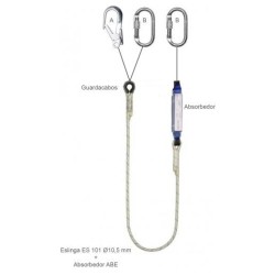 Eslinga anticaídas fija con Absorbedor anticaídas modelo ABE + ES 101