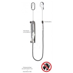 Eslinga ignífuga de seguridad y posicionamiento con absorbedor anticaída