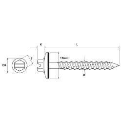 Tornillo en acero cementado para hormigón
