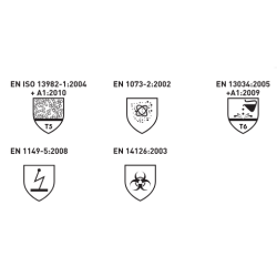Buzo de protección química y biológica.