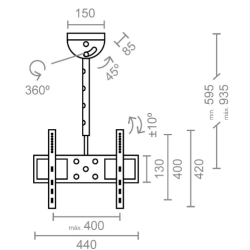 SOPORTE TECHO TV Mod. 31286