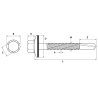 Tornillo viga autoperforante punta broca nº5 Cincado + EPDM