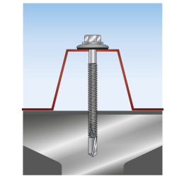 Tornillo viga autoperforante punta broca nº5 Cincado + EPDM