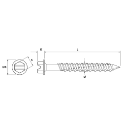 Tornillo autorroscante para hormigón de acero cementado