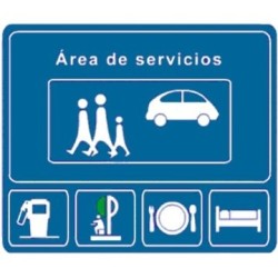 Señal MOPU S-127 Área de servicio Rectangular en Acero
