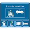 Señal MOPU S-127 Área de servicio Rectangular en Acero