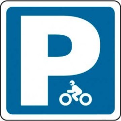 Señal MOPU S-17d Estacionamiento reservado para motocicletas Cuadrada en Acero