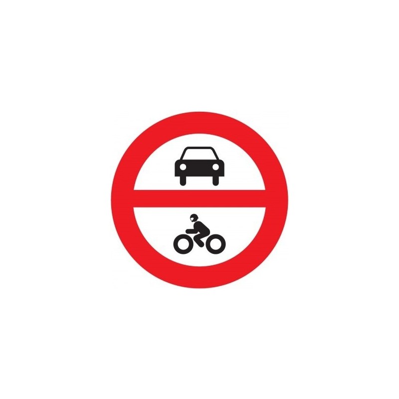 Señal MOPU R-102 Entrada prohibida a vehículos de motor en Acero