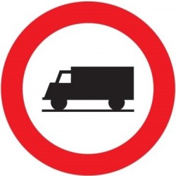 Señal MOPU R-106 Entrada prohibida a transporte de mercancías en Acero