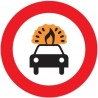 Señal MOPU R-109 Entrada prohibida a vehículos de mercancías explosivas o inflamables en Acero