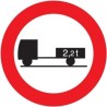 Señal MOPU R-112 Entrada prohibida a vehículos de motor con remolque en Acero