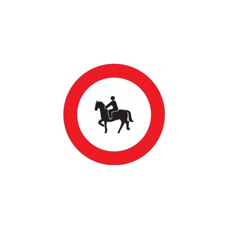 Señal MOPU R-117 Entrada prohibida a animales de montura en Acero
