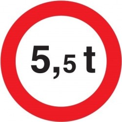 Señal MOPU R-201 Limitación de peso Acero