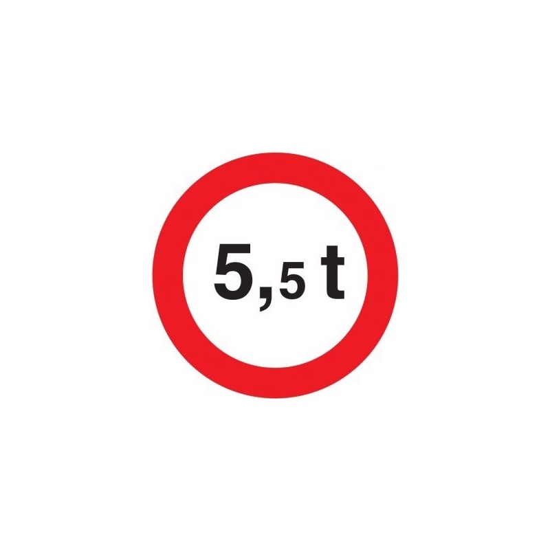 Señal MOPU R-201 Limitación de peso Acero
