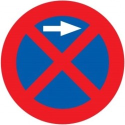 Señal MOPU R-307a Parada y estacionamiento prohibido a la derecha en Acero