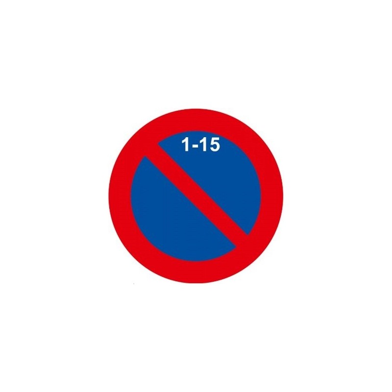 SEÑAL MOPU R-308C ESTACIONAMIENTO PROHIBIDO LA PRIMERA QUINCENA EN ACERO