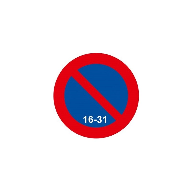 Señal MOPU R-308d Estacionamiento prohibido la segunda quincena en Acero