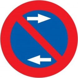 Señal MOPU R-308h Estacionamiento Prohibido a Ambos Lados en Aluminio