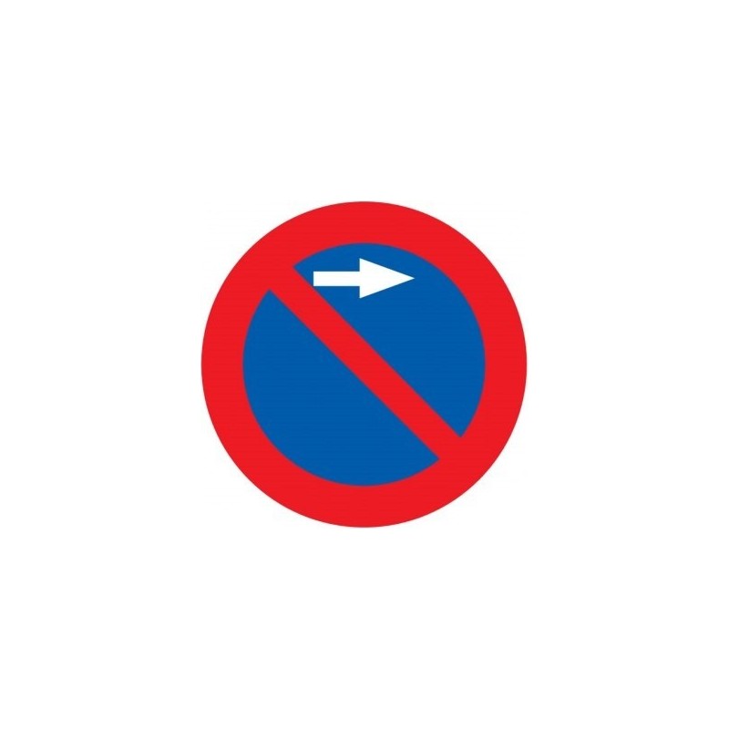 Señal MOPU R-308f Estacionamiento Prohibido a la Derecha en Aluminio