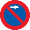 Señal MOPU R-308f Estacionamiento Prohibido a la Derecha en Aluminio