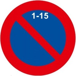 Señal MOPU R-308c Estacionamiento Prohibido la Primera Quincena en Aluminio