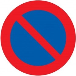 Señal MOPU R-308 Estacionamiento Prohibido en Aluminio