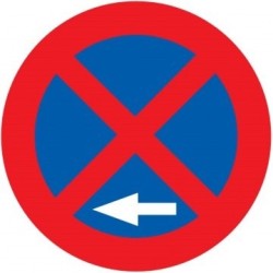 Señal MOPU R-307b Parada y Estacionamiento Prohibido a la Izquierda en Aluminio