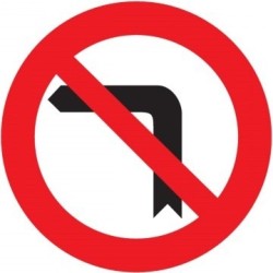 Señal MOPU R-303 Giro a la Izquierda Prohibido en Aluminio