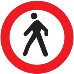 Señal MOPU R-116 Entrada prohibida a peatones en aluminio