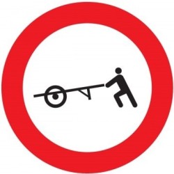 Señal MOPU R-115 Entrada prohibida a carros de mano en aluminio
