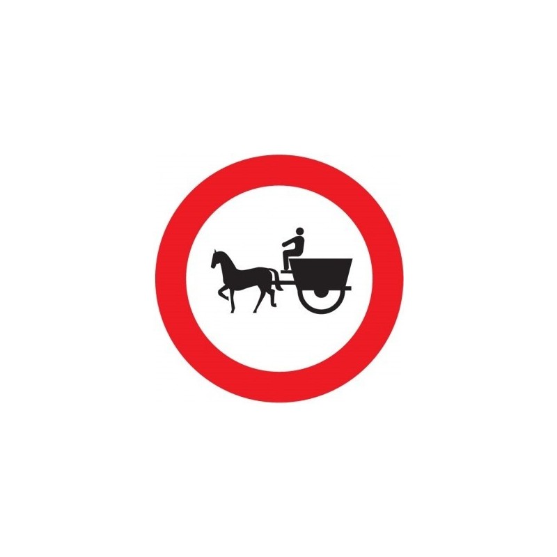 Señal MOPU R-113 Entrada prohibida a vehículos de tracción animal en aluminio