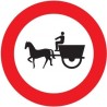Señal MOPU R-113 Entrada prohibida a vehículos de tracción animal en aluminio