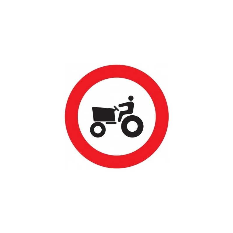 Señal MOPU R-111 Entrada prohibida a vehículos agrícolas de motor en aluminio