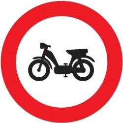 Señal MOPU R-105 Entrada prohibida a ciclomotores en aluminio