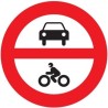 Señal MOPU R-102 Entrada prohibida a vehículos de motor en aluminio