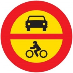 Señal MOPU R-102 Entrada prohibida a vehículos de motor en Acero