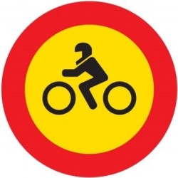 Señal MOPU R-104 Entrada prohibida a motocicletas en Acero
