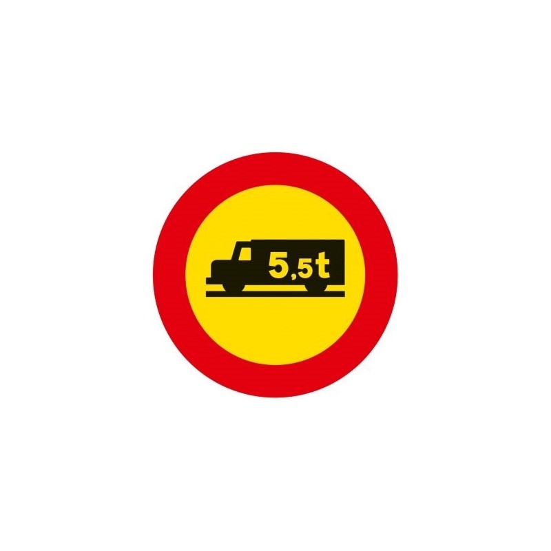 Señal MOPU R-107 Entrada prohibida a transporte de mercancías