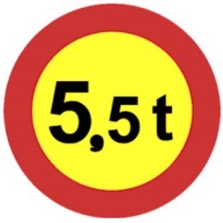 Señal MOPU R-201 Limitación de peso Acero