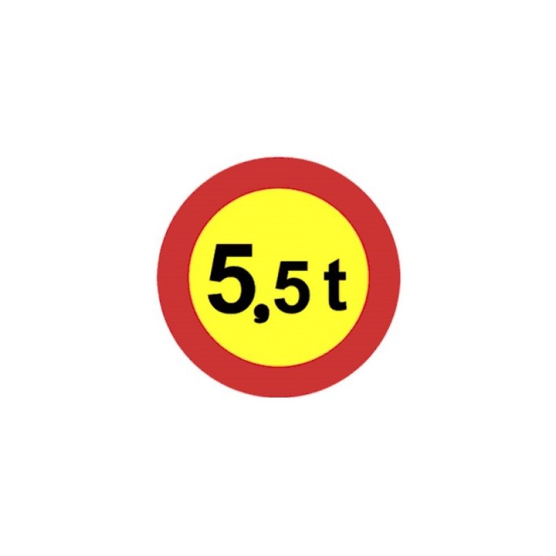 Señal MOPU R-201 Limitación de peso Acero