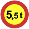 Señal MOPU R-201 Limitación de peso Acero