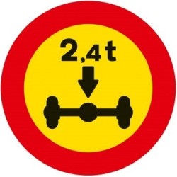 Señal MOPU R-202 Limitación de peso por eje en Acero