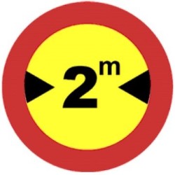 Señal MOPU R-204 Limitación de anchura en Acero
