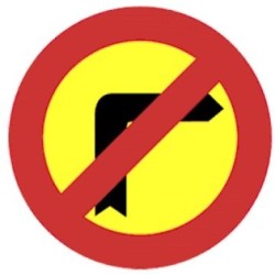 Señal MOPU R-302 Giro a la derecha prohibido en Acero