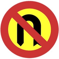 Señal MOPU R-304 Media vuelta prohibida en Acero