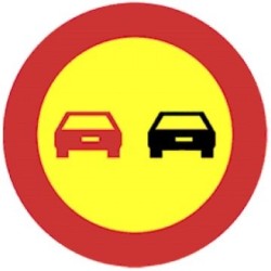Señal MOPU R-305 Adelantamiento prohibido en Acero