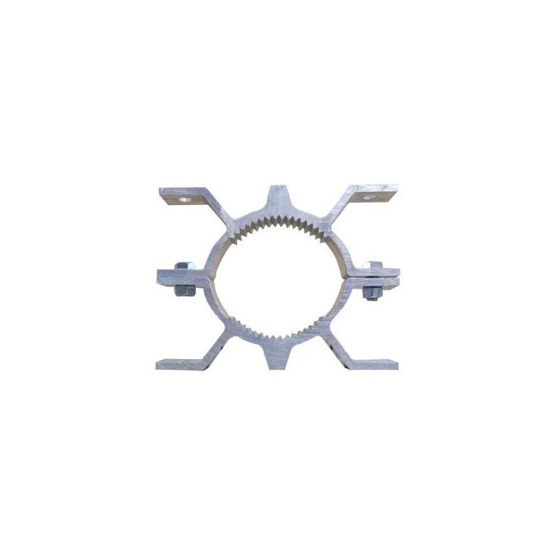 Abrazadera Doble Poste Circular Ø76