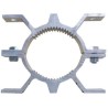 Abrazadera Doble Poste Circular Ø76